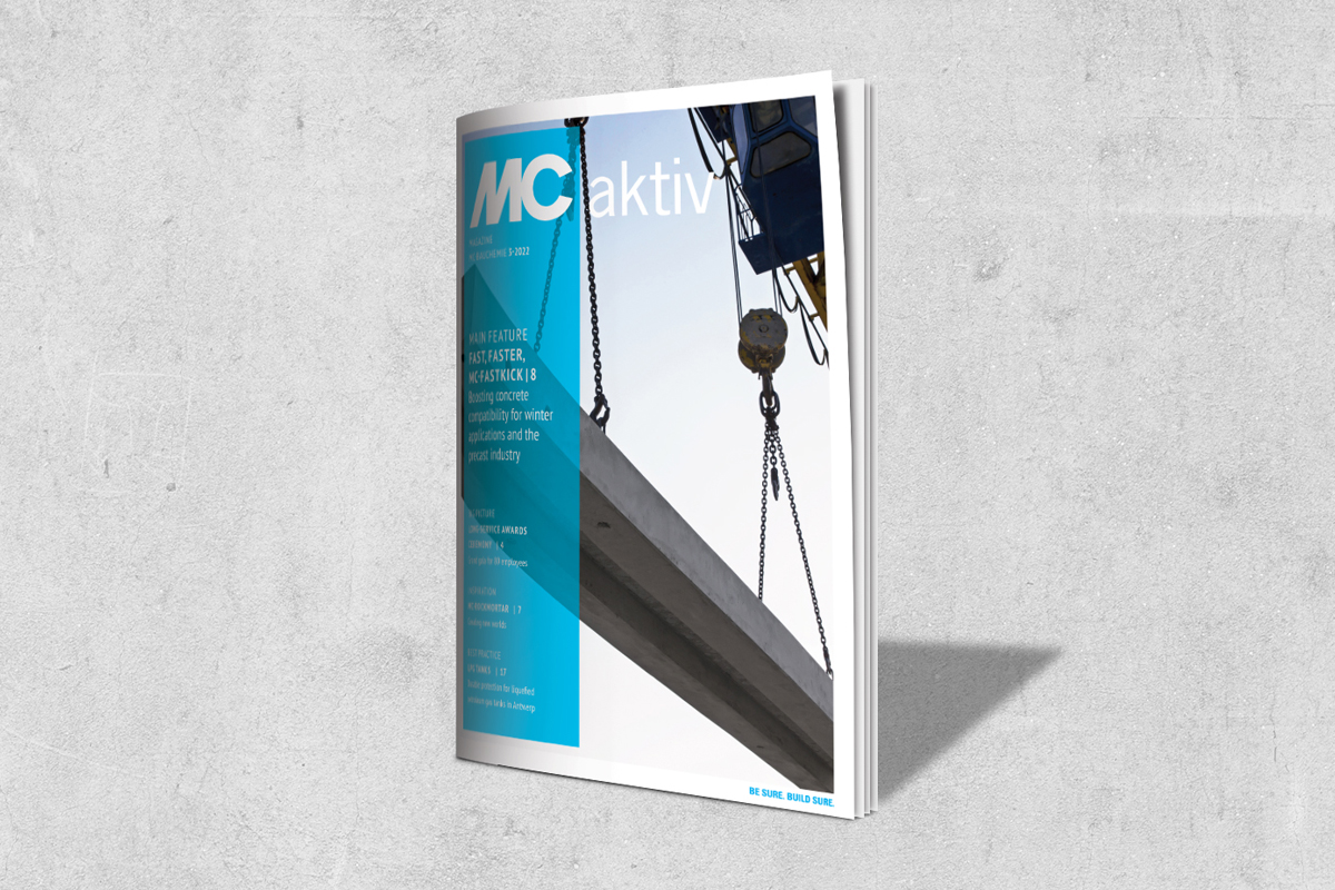 雜誌 2022年第三期中，主要聚焦於 MC-FastKick 混凝土硬化促進劑